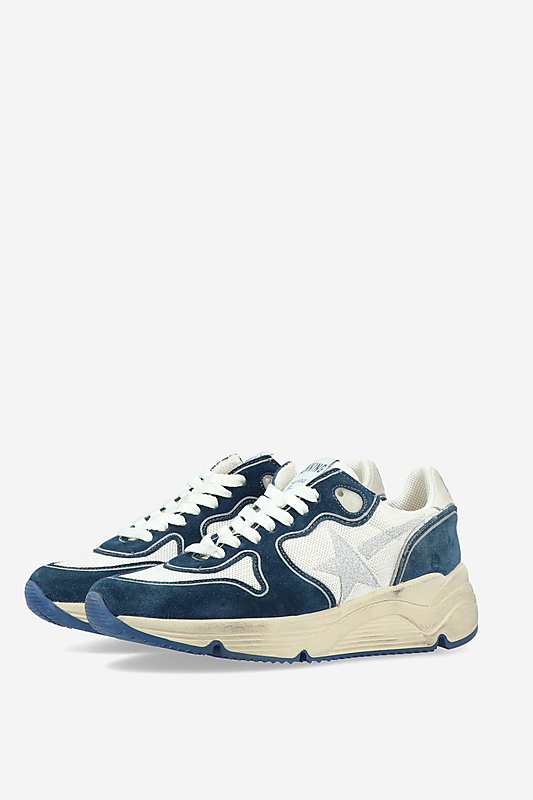 スニーカー Golden  (GWF00126 F007598 81225 WHITE BLUE SILVER) Golden Goose sneakers Running Sole met zilveren ster blauw