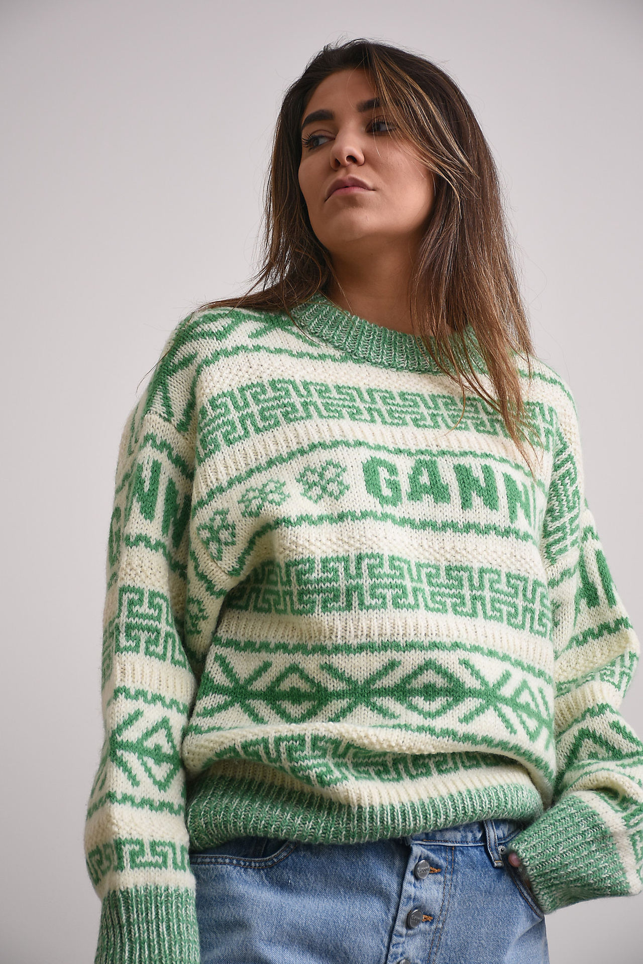 Ganni Sweaters Groen