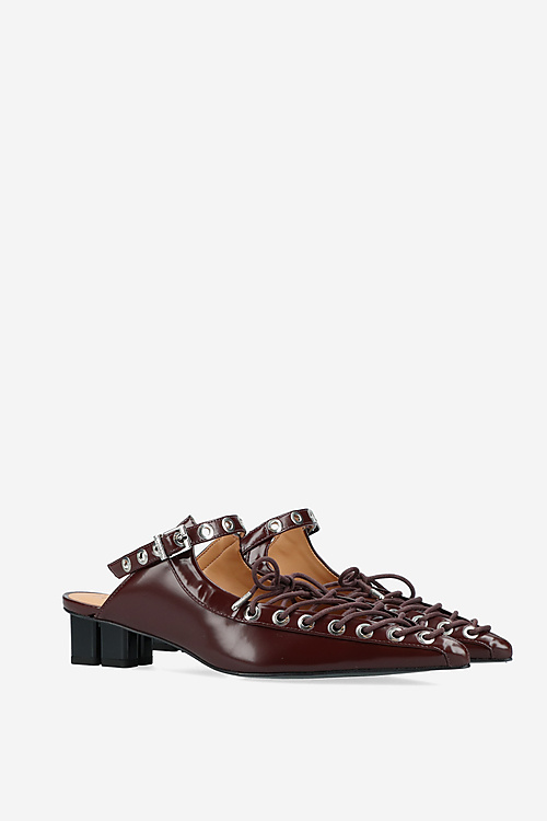 Ganni Mules Bordeaux