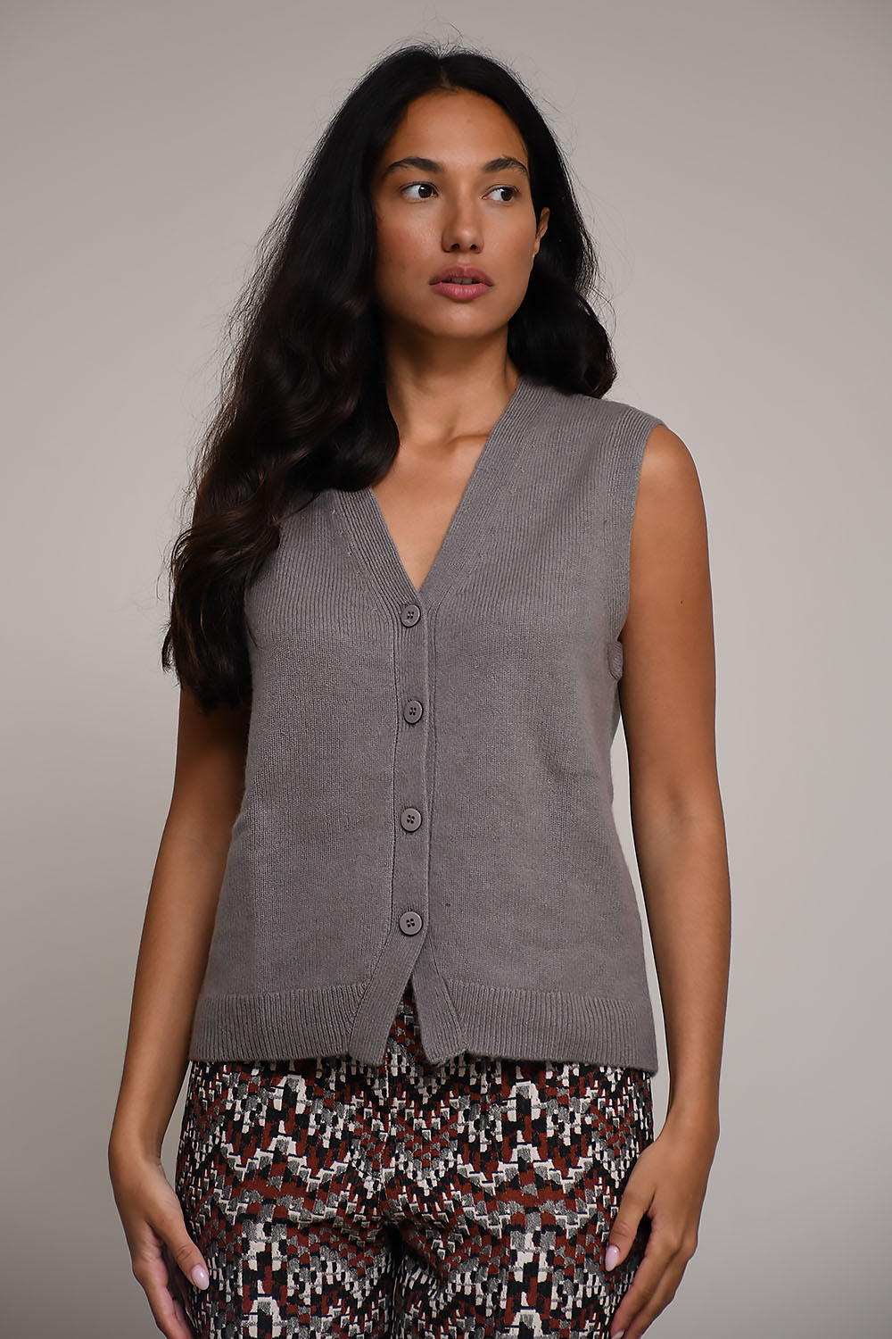 Les tricots de lea Vest Taupe