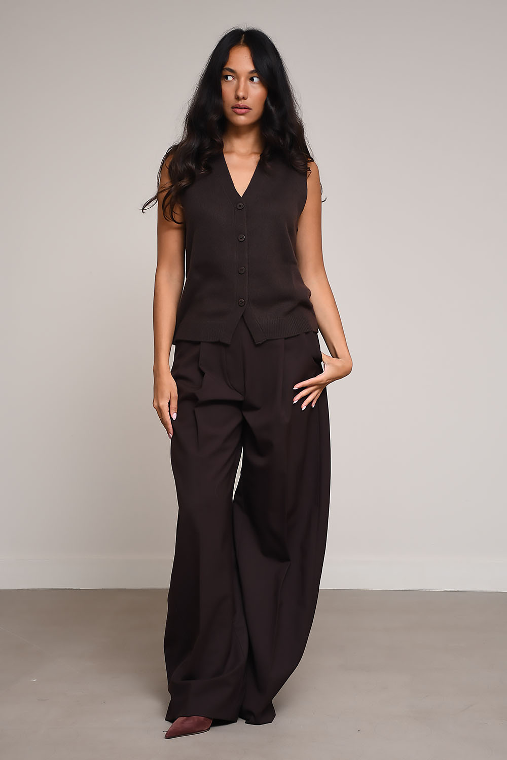 Les tricots de lea Vest Brown