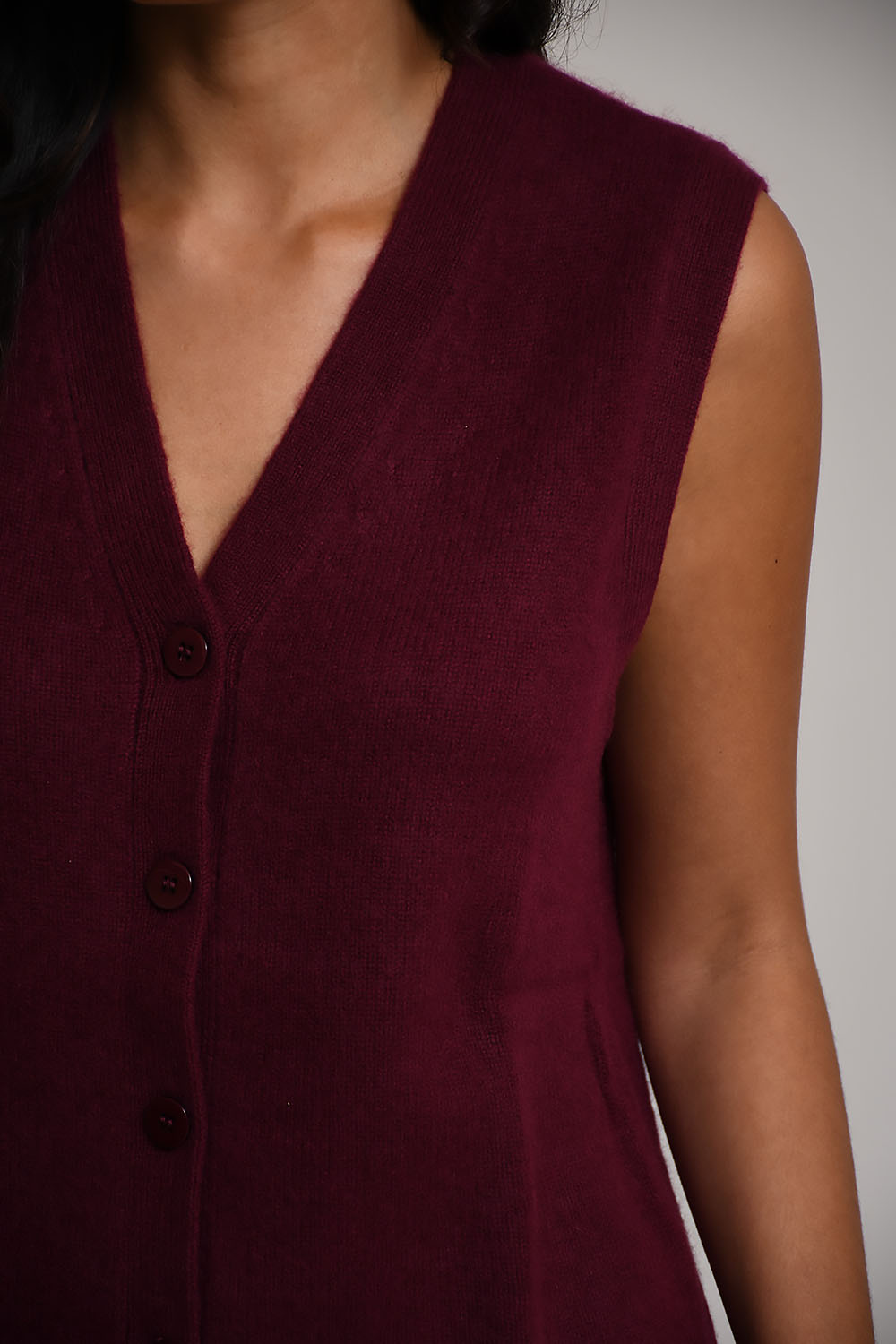 Les tricots de lea Vest Bordeaux