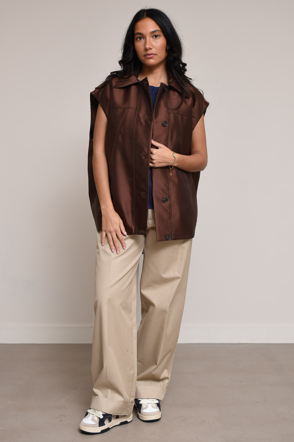 T_COAT Vest Brown